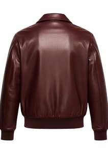 New Mens Vintage Style Genuine Leather Jacket Lightweight Casual Outerwear - Product Image 5