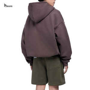 Sweat à capuche zippé personnalisé, coupe oversize, en coton épais 100 %, avec motif brodé, double fermeture éclair, écologique, vierge - Product Image 2