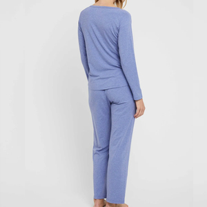 Long Sleeve <strong>Henley</strong> <strong>Top</strong> and Pant Set Organic Pyjamas for <strong>Women</strong> Two Piece Pajama Set Bamboo Jersey <strong>Women's</strong> Home Wear - Product Image 6