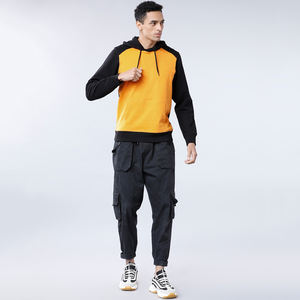 Sweat à capuche personnalisé pour hommes à blocs de couleurs Pull-over à manches raglan Sweat-shirt en polaire OEM Streetwear décontracté avec poche kangourou - Product Image 6