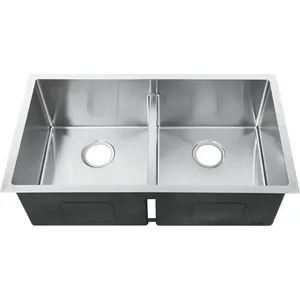 Cheap Prices 1 Step Stainless Steel 304 Double Bowl Kitchen Sinks Kitchen Undermount Sink