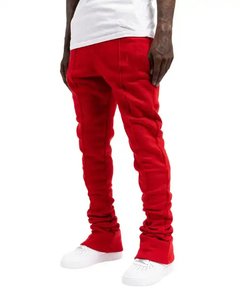 2025 Men's Slim Fit Streetwear High Quality Cotton Flare Sweatpants Joggers Wholesale 100% Cotton Stacked Pant <b>Tight</b> Logo Winter - Product Image 5