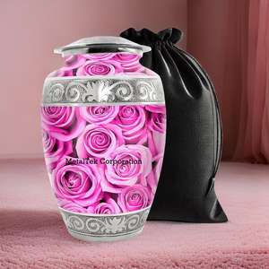 Urna Funeraria de Aluminio para Cenizas Humanas, Urna Grande para Adultos, Color Rosa, Urnas Funerarias Decorativas, Jarrones Conmemorativos, Urna Metálica para Entierro - Product Image 5