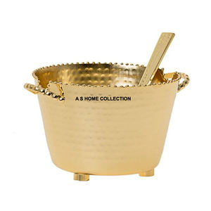 Diseño elegante hoja Color dorado Metal calidad de lujo Decoración de mesa decorativa centro de mesa servir frutero - Product Image 3