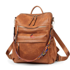 Mochila de cuero vintage con compartimento para ordenador portátil, bolso de cuero de grano completo, mochila de viaje de cuero de lujo para hombres - Product Image 1