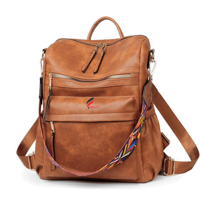 Vintage Full Grain Leather Backpack with Laptop Compartment and Zipper Closure Luxury Travel Bag for Unisex