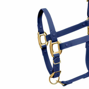 Cabestro para Caballo de Acero Inoxidable y Cuero de la Mejor Calidad - Costuras Blancas - Banda Nasal Acolchada - Product Image 5