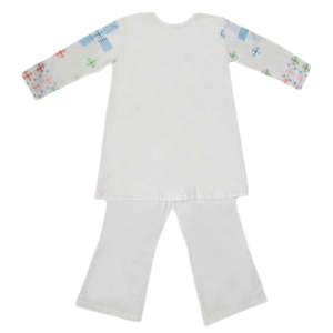 Traje de Algodón Bordado para Niñas, 3 Piezas - Blanco - Product Image 5