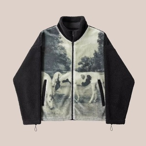 OEM Custom <b>Men's</b> Stand Fleece Warm Coat Zip up <b>Pullover</b> <b>Mens</b> Sherpa Fleece Jacket - Product Image 3