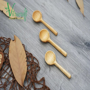 Mini cuchara de madera Premium. Cuchara artesanal de mango corto. Cuchara de especias, cuchara de café, cuchara de té. Tamaño 9x4cm regalo significativo Seguro de usar - Product Image 3