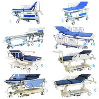 Chariot médical de luxe professionnel en ABS de haute qualité avec système de levage et guide à 5 roues pour les salles d'urgence et de soins intensifs hospitalières