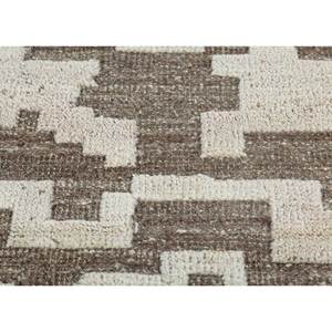 พรมขนสัตว์ถักมือสีน้ำตาลเบจลายไทม์ รุ่น AKWL-13014 ลายเรขาคณิตแบบอัฟกัน สำหรับบ้าน ห้องนั่งเล่น ทางเดิน รูปทรงสี่เหลี่ยมผืนผ้า - Product Image 3