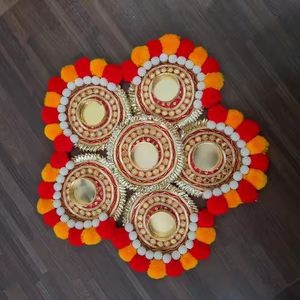 Candle Holder Rangoli <b>Set</b> <b>for</b> Festive Home Decor Housewarming Favors Wedding Gift, Floral Mats <b>Tea</b> <b>Party</b> Diwali Decoration Gift - Product Image 1