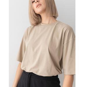 Camiseta de manga corta de verano de buena calidad para mujer, camiseta de gran tamaño con estampado de algodón 100% personalizado para mujer de BD - Product Image 2