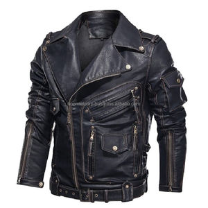Veste en cuir de qualité supérieure design motard élégant, artisanat durable, parfait pour streetwear, décontracté et mode d'hiver. - Product Image 2