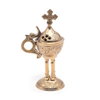 Offre Spéciale – Porte-encens en laiton pur, design croix, poli brillant, brûleur de Bakhoor pour la décoration d'églises et de maisons – Meilleur prix