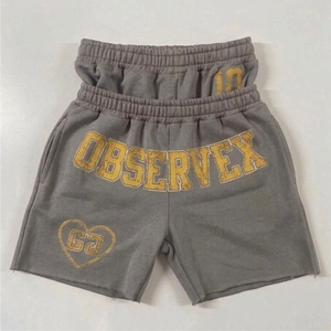 Custom Men Heavyweight Cotton Shorts Screen Print Sun Faded Double Waisted Baggy Distressed Acid Wash Track Jogger Sweat Shorts - Product Image 3