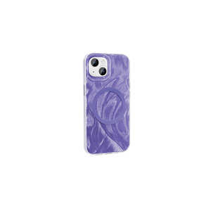 Funda de Silicona Compatible con Magsafe para iPhone 15, Diseño de Pintura con Pincel, Patrón de Paleta ASMA Púrpura de Lujo, Cubierta Protectora Trasera - Product Image 1