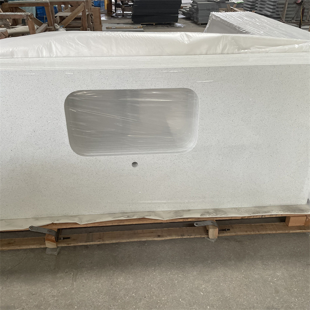 Cheap Prefab White Sparkle Quartz Stone Countertop for Kitchen Crystal White Quartz Countertops