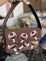 Tas Selempang Wanita India Elegan Boho Katun Buatan Tangan Tas Clutch Berhias Manik-Manik Gaya Bohemian untuk Acara Malam Grosir