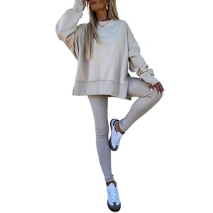 Conjunto de Dos Piezas de Verano para Mujer, Pantalones Cortos Casuales de Color Sólido, Camisetas de Manga Corta, Pantalones de Lona 100% Algodón de Secado Rápido - Product Image 2