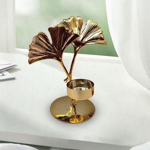 Portavelas con textura de aluminio dorado, portavelas de Metal decorativo, candelabro moderno, para el hogar Decoración elegante, acento - Product Image 5