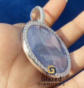 จี้เพชรโมอิสซาไนต์แบบสั่งทำพิเศษ เงินแท้ 925 คุณภาพ VVS ผ่านการทดสอบเพชร พร้อมใส่รูปภาพสไตล์ฮิปฮอป - Product Image 4