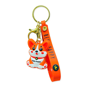 Llavero Personalizado de Goma 3D Ecológico, Duradero, No Tóxico, Impreso Digitalmente, con Diseño Kawaii de Corgi, Grabado en Relieve, Hecho en Vietnam - Product Image 3