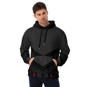 T6X Unisex felpa con cappuccio ferocemente nero rosso francese in cotone Terry lavorata all'uncinetto di dimensioni XL leggero Anti-strizzacervelli solido modello personalizzato - Product Image 1