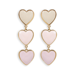 CUCOCUCA YFB E504 Orecchini Pendenti Estivi alla Moda Placcati Oro a Forma di Cuore in Acciaio Inossidabile per Donne, Ideali per Feste - Product Image 2