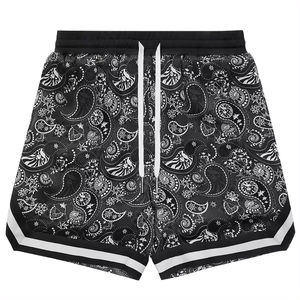 Streetwear vintage Shorts Hommes Respirant Tackle Broderie Rétro Femmes Plain Double Mesh Custom Basketball Shorts - Product Image 2