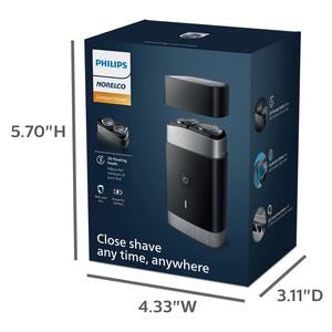 Afeitadora eléctrica portátil compacta para hombre Philips Norelco PQ888/81, recargable en seco y húmedo, resistente al agua para uso en coche, alimentación USB - Product Image 1