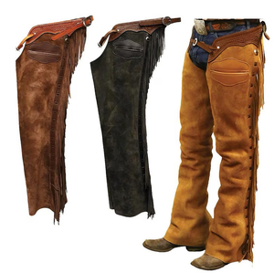 HUSHUI 2pcs Equestrian Half Chaps Cowhide Le Cuir Toile