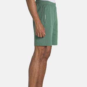 Short de survêtement en coton brodé avec logo personnalisé Short de survêtement délavé au soleil Short de lavage à bords coupés pour hommes - Product Image 3