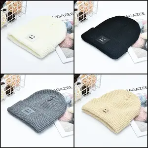 Gros côtelé bonnets doux laine mélange chaud casquette mode Streetwear extérieur élégant confortable hiver chapeaux jacquard - Product Image 3