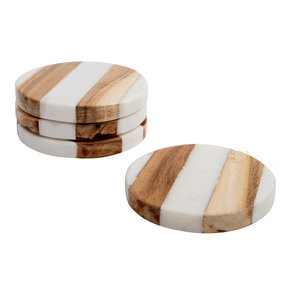 Dessous de verre carrés en bois d'olivier de Style classique Tapis de tasse en bois de résine bleue pour le thé Bière Boissons Dessous de verre en résine époxy - Product Image 5