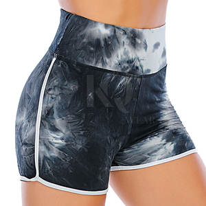 Shorts de sport taille haute respirants à effet froncé pour femme, conception personnalisée, leggings de fitness pour la salle de sport, vente en gros - Product Image 3
