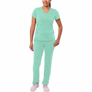 Ensemble de gommage expert professionnel pour femmes haut de gommage à col en V incurvé et ensembles de pantalons de gommage à cordon conique - Product Image 1
