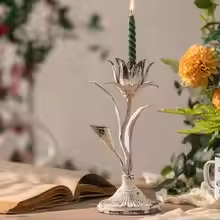 Portavelas de metal para decoración del hogar Portavelas de cristal Portavelas de boda - Product Image 2