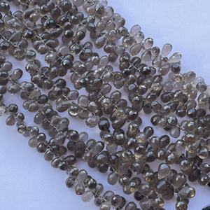 4mm 6mm 8mm Natural marrón ahumado cuarzo piedra facetada Briolette lágrima gotas cuentas hebras del fabricante en línea India Alibaba - Product Image 3