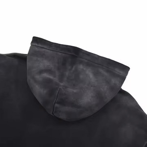 Custom Faded Ácido Lavado de gran tamaño 450gsm 100% Algodón Tallas grandes Peso pesado Pullover Distressed Vintage Ácido Lavado Sudadera con capucha Unisex - Product Image 4