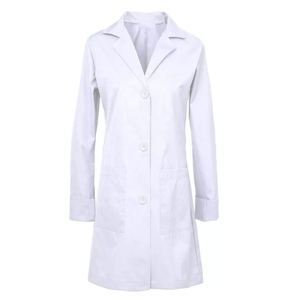 Wholesale Nurse Hospital Uniforms <b>Long</b> <b>Sleeve</b> Lab Coat 100% Polyester Women <b>Men</b> Unisex Scrub Label Doctor Uniform <b>White</b> Lab - Product Image 3