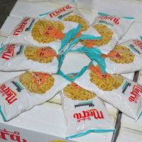 Pâtes séchées authentiques italiennes Macaroni coudé 400g à base de blé, faible teneur en sel, sans sucre, cuisson 6-9 min, en sachet, en boîte, en vrac, marque privée
