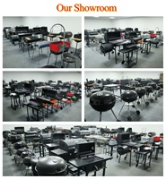 Barbecue extérieur Baril Chariot Grill BBQ Fumoir Big Oil Drum Grill Barrel Bbq Charbon de bois