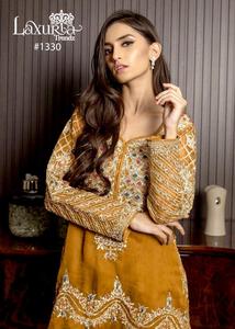 ผ้าฝ้ายแท้ดีไซน์เนอร์เลติ SALWAR-SUIT แบบเย็บปัก - Product Image 4