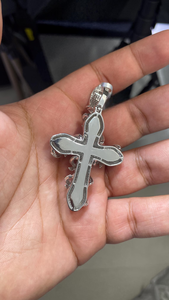 Collar de Plata 925 con Colgante de Cruz con Incrustaciones de Diamantes de Imitación VVS y Diseño de Serpiente, Estilo Hip Hop - Product Image 3