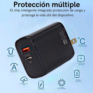 Dual USB Type-<b>C</b> Fast <b>Charging</b> Wall Charger - Assorted Colors - Product Image 5