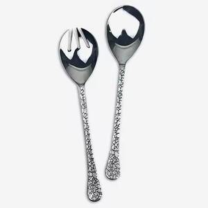 Ensemble de couverts de mariage en acier inoxydable brillant argenté avec manche doré, style unique, miroir - Product Image 2