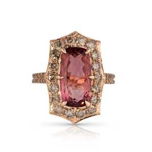 Luxury Halo Engagement <b>Tourmaline</b> Sterling Silver Stacking Ring Nickel-Free Elegant Stone <b>Jewelry</b> Designed Proposal Wedding - Product Image 3