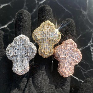 Vidhi Jewellery <b>18K</b> Hiphop Jewelry <b>Rings</b> for <b>Men</b> Custom Moissanite Iced Out Vvs <b>Ring</b> Iced Out Vvs Baguette Moissanite <b>Ring</b> - Product Image 2